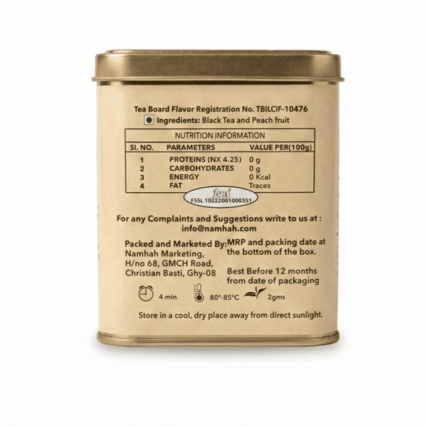 Alternative view of Moonshine Peach Tea Tin Box (100gms)
