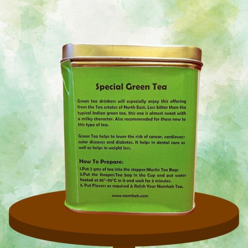 Special Green Tea Tin Box (100gms) - Image 4