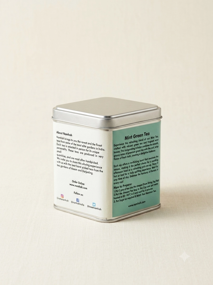 Herbal Green Tea Tin Box (100gms) - Image 4
