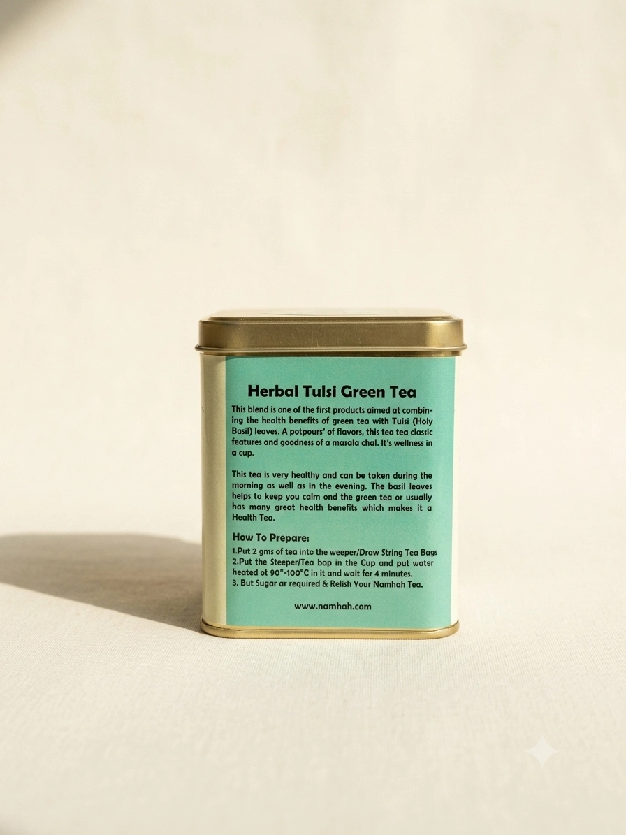 Herbal Green Tea Tin Box (100gms) - Image 2