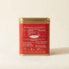Hibiscus Tea 100gm Tin Box With Side view of tin box with Ingredients and Nutritional Table