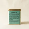 Mint Green Tea 100gm Tin Box With Side view of tin box with Description