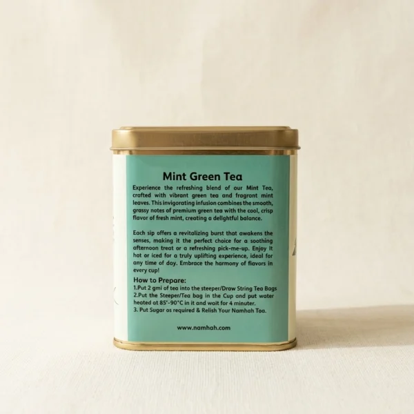 Alternative view of Mint Green Tea Tin Box (100gms)