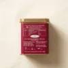 Rose Oolong Tea 100gm Tin Box With Side view of tin box with Ingredients and Nutritional Table