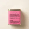 Strawberry Tea 100gm Tin Box With Side view of tin box with Description