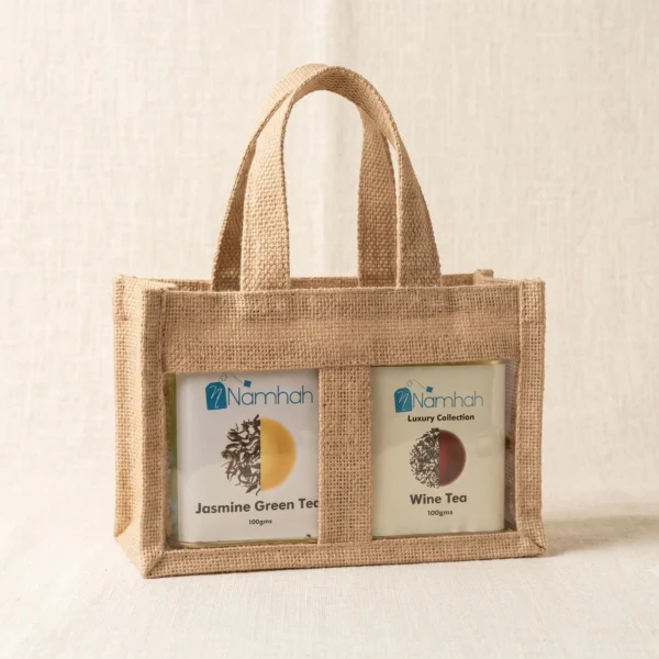 Tea Gift Hamper – Jute Bag with 2 Boxes